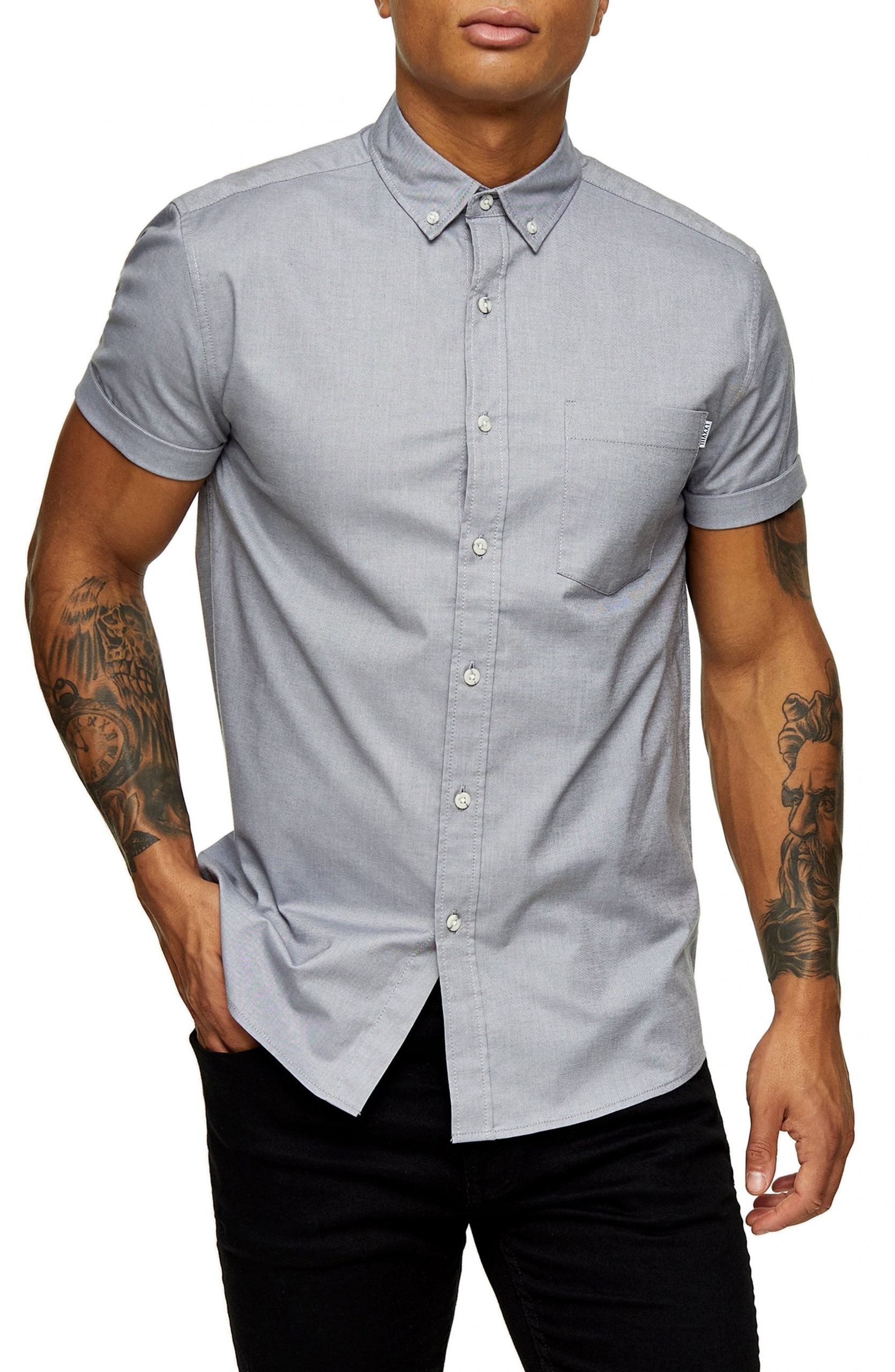 mens stretch oxford shirt