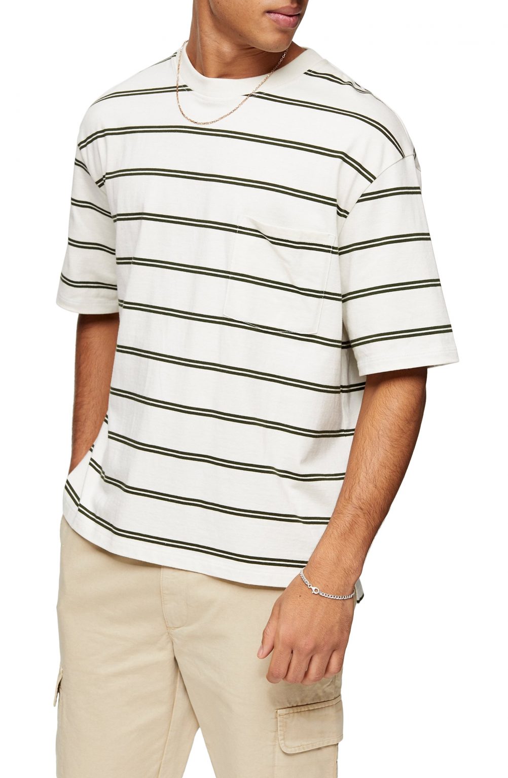 mens striped pocket tee