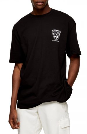 Men's Topman Tiger Skull Graphic Tee, Size X-Small - Black Men's Topman Tiger Skull Graphic Tee, Size X-Small - Black