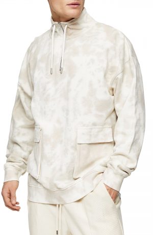 Men's Topman Western Utility Marbled Quarter Zip Pullover Men's Topman Western Utility Marbled Quarter Zip Pullover