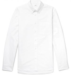 Mr P. - Button-Down Collar Cotton Oxford Shirt - Men - White Mr P. - Button-Down Collar Cotton Oxford Shirt - Men - White