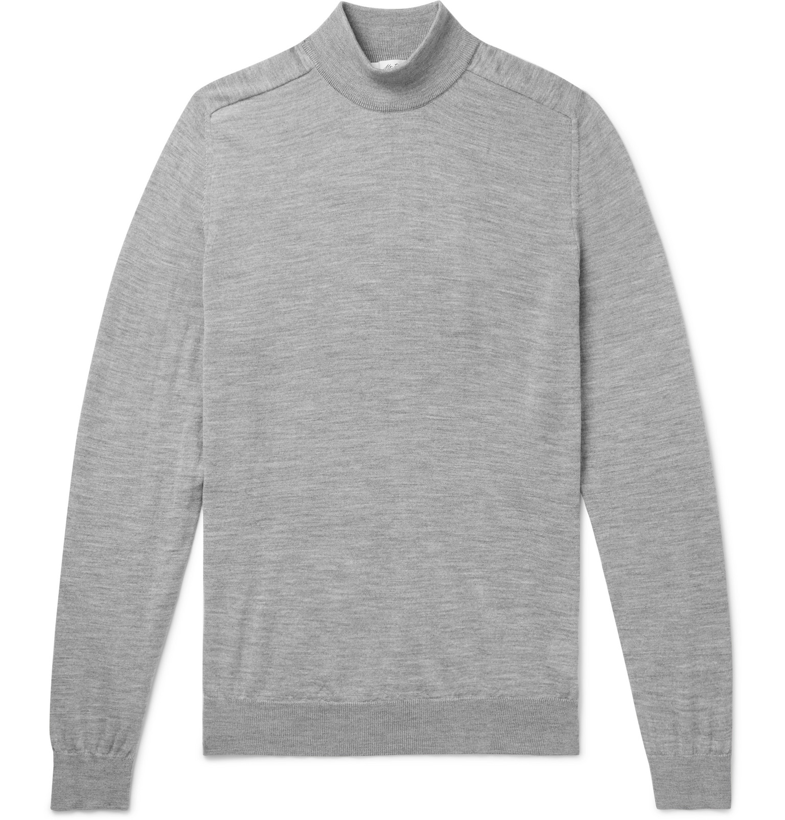 Mr P. - Mélange Merino Wool Mock-Neck Sweater - Men - Gray | The