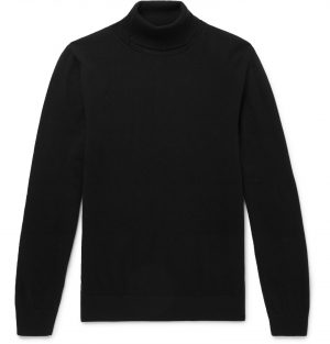 Mr P. - Slim-Fit Merino Wool Rollneck Sweater - Men - Black Mr P. - Slim-Fit Merino Wool Rollneck Sweater - Men - Black