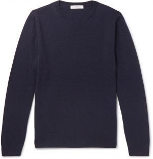 Mr P. - Slim-Fit Merino Wool Sweater - Men - Blue Mr P. - Slim-Fit Merino Wool Sweater - Men - Blue
