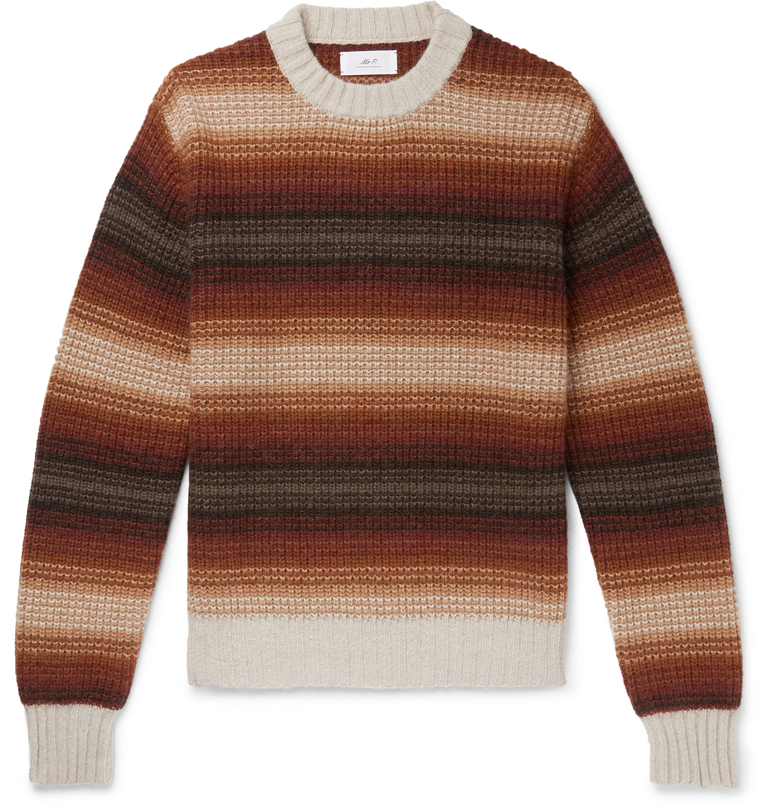 Mr P. - Striped Knitted Sweater - Men - Brown | The Fashionisto