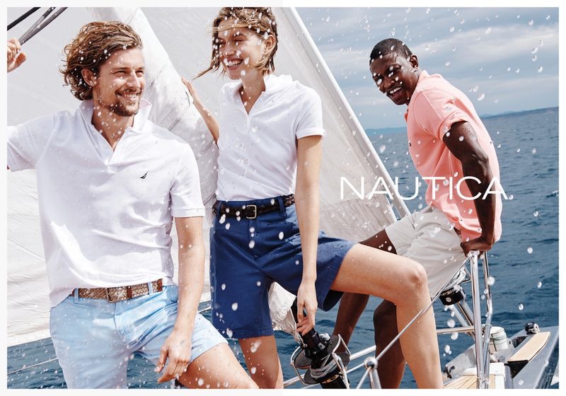 Wouter Peelen, Cato Van ee, and Dominique Hollington appear in Nautica's spring-summer 2020 campaign.