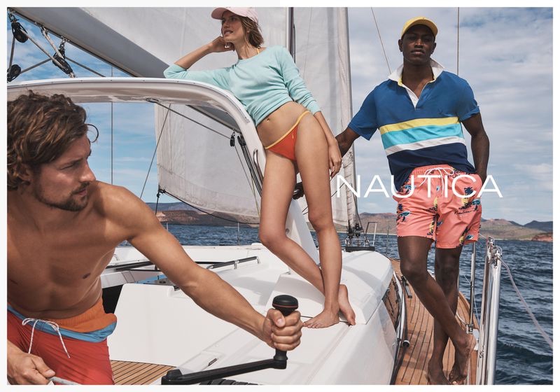 Benny Horne photographs Wouter Peelen, Cato Van ee, and Dominique Hollington for Nautica's spring-summer 2020 campaign.