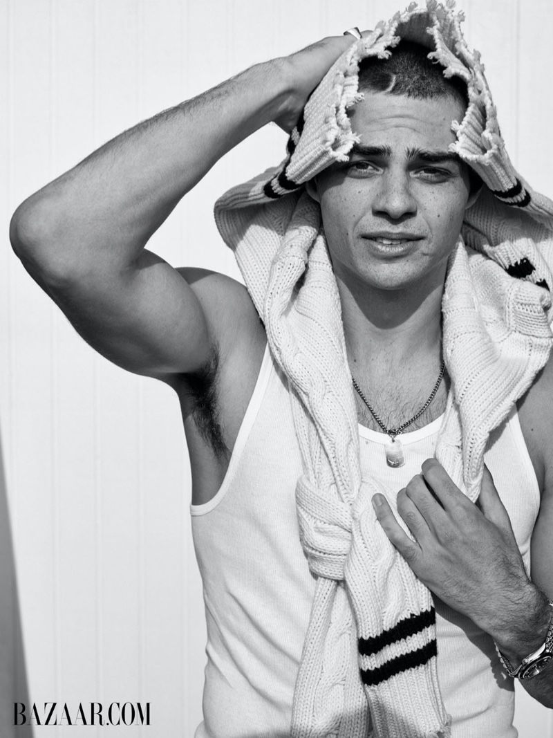 Actor Noah Centineo dons a Calvin Klein tank and Michael Kors sweater for Harper's Bazaar Men's. » Noah Centineo Poses for Harper's Bazaar Men's, Talks Changing Hair & Being in the Public Eye Actor Noah Centineo dons a Calvin Klein tank and Michael Kors sweater for Harper's Bazaar Men's.