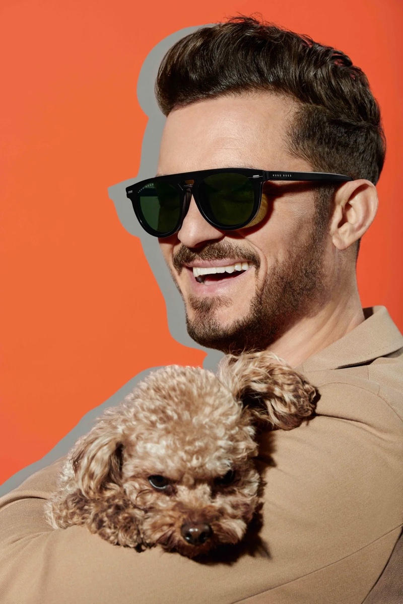 Matthew Brookes photographs Orlando Bloom for BOSS' spring-summer 2020 eyewear campaign.