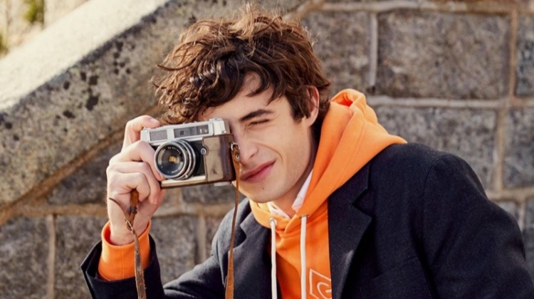 A preppy vision, Oscar Kindelan models a look from GANT.