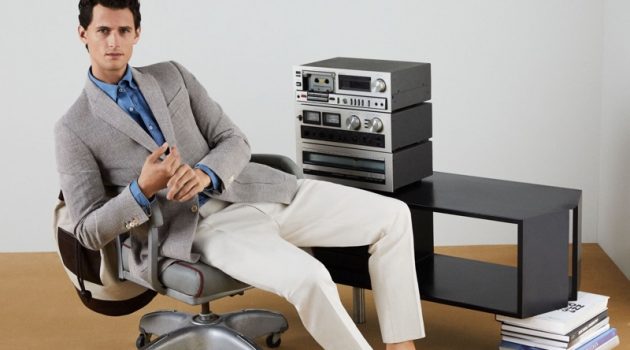 Garrett Dons Office Style for Pedro del Hierro Spring '20 Campaign Garrett Neff hits the office in smart styles from Pedro del Hierro.