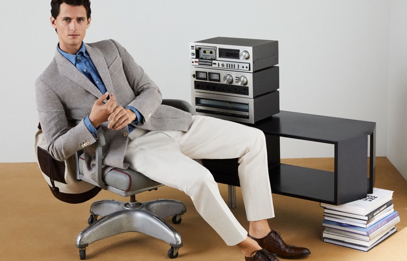 Garrett Neff hits the office in smart styles from Pedro del Hierro.