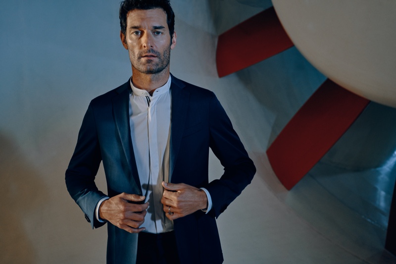 A sharp vision, Mark Webber fronts the Porsche x BOSS spring-summer 2020 campaign.