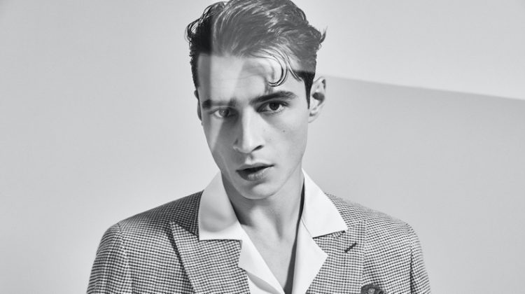 Adrien Sahores dons retro-inspired tailoring for Reiss' spring-summer 2020 campaign.