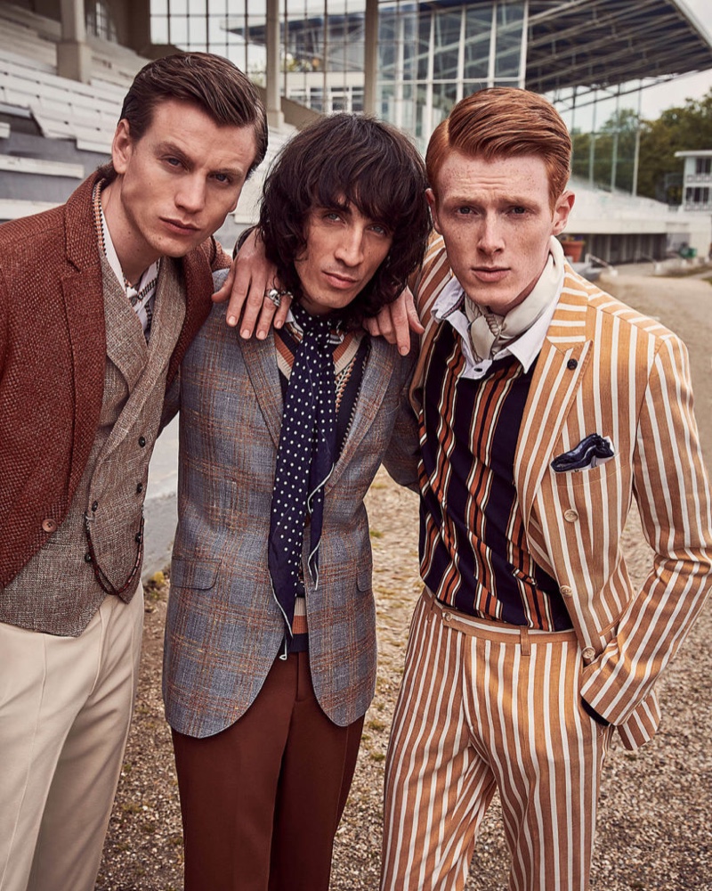 Sid Ellisdon, Juan Milan, and Linus Wordemann suit up in impeccable numbers from Savile Row by CG.