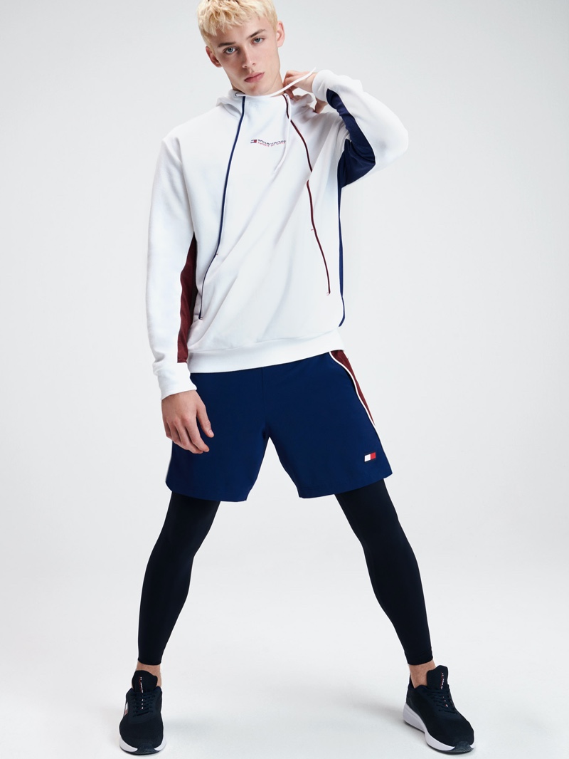 Front and center, João Knorr embraces an active attitude in Tommy Sport for spring-summer 2020.