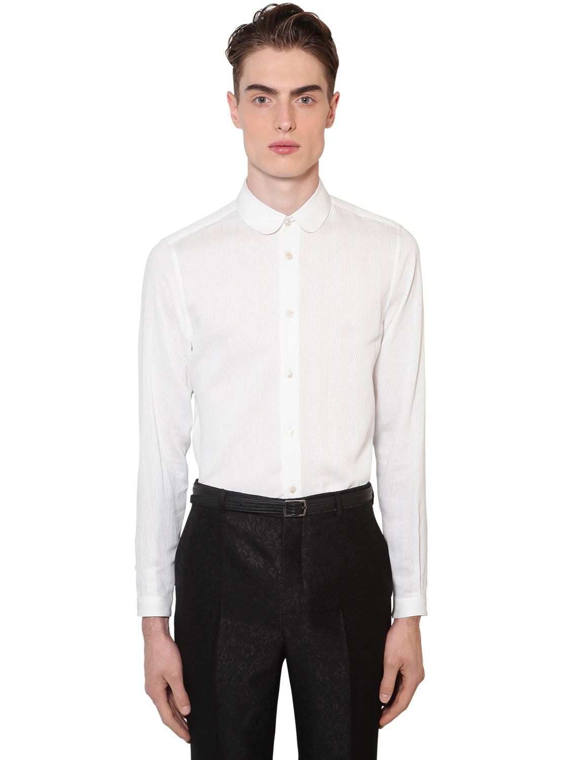 3d Striped Cotton & Silk Shirt | The Fashionisto