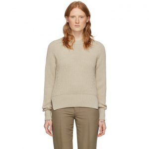 AMI Alexandre Mattiussi Beige Hammer Sleeve Sweater AMI Alexandre Mattiussi Beige Hammer Sleeve Sweater