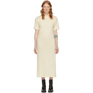 AMI Alexandre Mattiussi Off-White T-Shirt Dress AMI Alexandre Mattiussi Off-White T-Shirt Dress