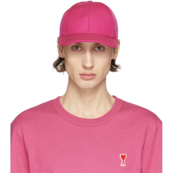 AMI Alexandre Mattiussi Pink Logo Cap | The Fashionisto
