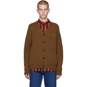 Acne Studios Brown Keve Face Cardigan Acne Studios Brown Keve Face Cardigan