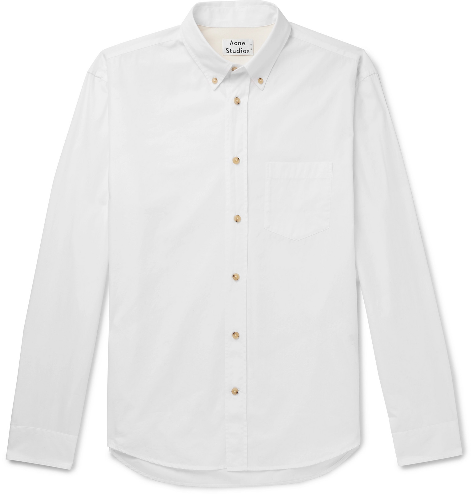 Acne Studios - Button-Down Collar Cotton-Poplin Shirt - Men - White ...