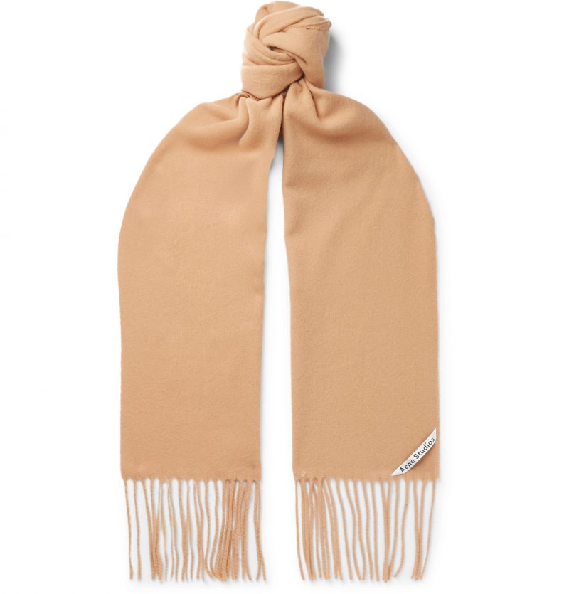 Acne Studios - Fringed Wool Scarf - Men - Brown | The Fashionisto