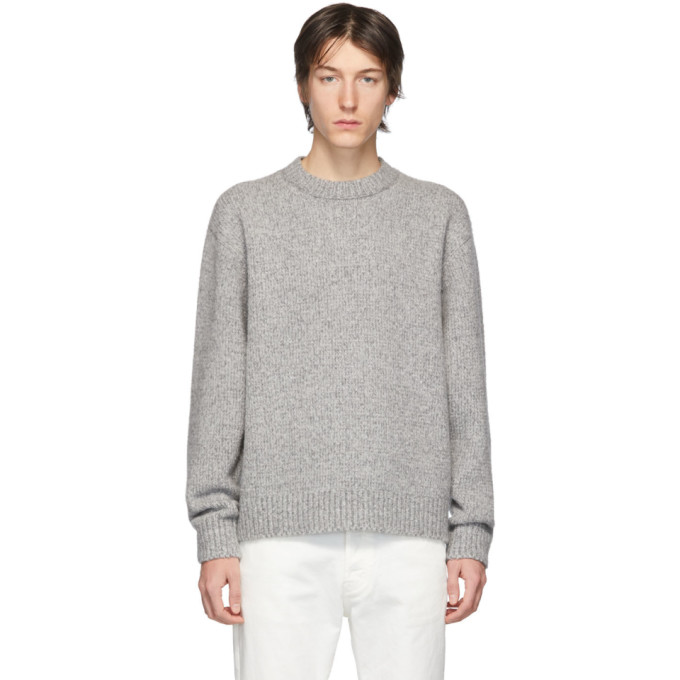Acne Studios Grey Wool Cashmere Crewneck Sweater | The Fashionisto