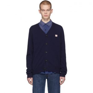 Acne Studios Navy Keve Face Cardigan Acne Studios Navy Keve Face Cardigan