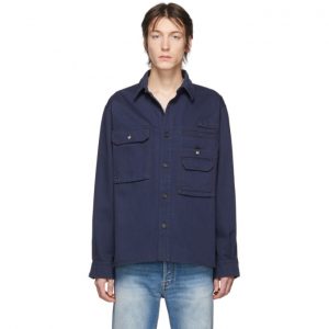 Acne Studios Navy Twill Vented Shirt Acne Studios Navy Twill Vented Shirt