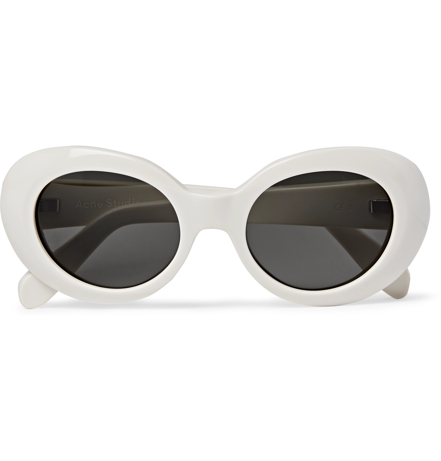 Acne Studios - Oval-Frame Acetate Sunglasses - Men - White | The ...