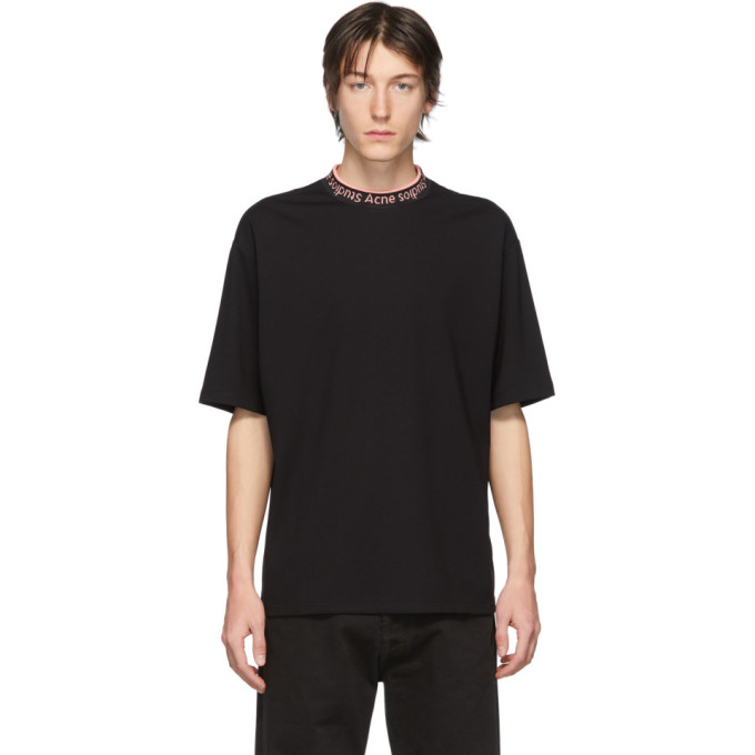 acne logo neck t shirt