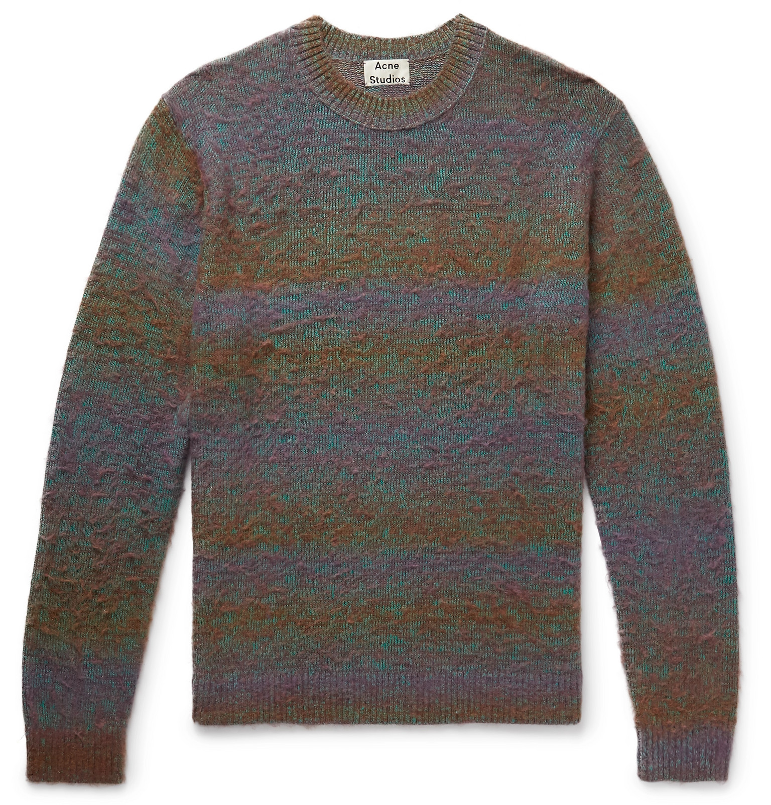 Acne Studios Kamal Space Dyed Striped Mélange Knitted Sweater Men Green Acne Studios Kamal Space Dyed Striped Mélange Knitted Sweater Men Green