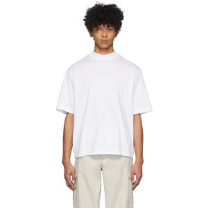 Acne Studios White Mock Neck T-Shirt Acne Studios White Esco T-Shirt