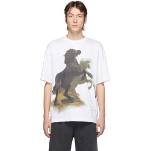 Acne Studios White Horse-Print T-Shirt Acne Studios White Horse-Print T-Shirt