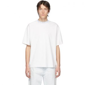 Acne Studios White Logo Neck T-Shirt Acne Studios White Logo Rib Extorr T-Shirt
