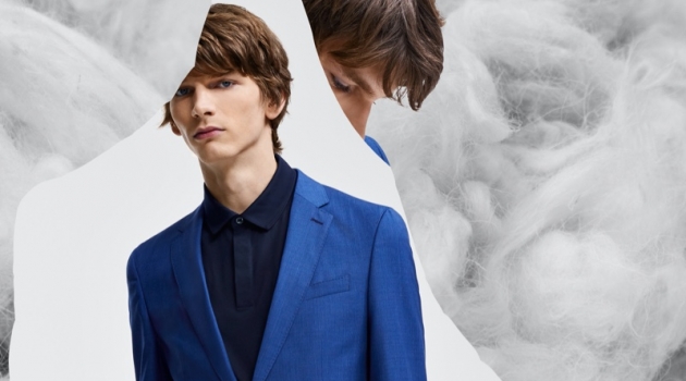 BOSS Expands Responsible Tailoring Range Model Erik Van Gils sports a dashing blue suit from BOSS' Responsible Tailoring collection.