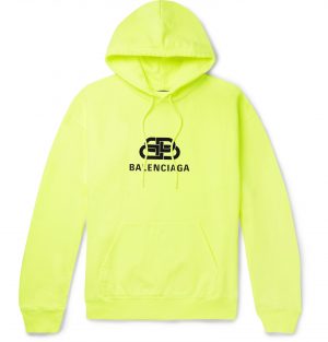 Balenciaga - Oversized Logo-Print Washed Loopback Cotton-Jersey Hoodie - Men - Yellow Balenciaga - Oversized Logo-Print Washed Loopback Cotton-Jersey Hoodie - Men - Yellow