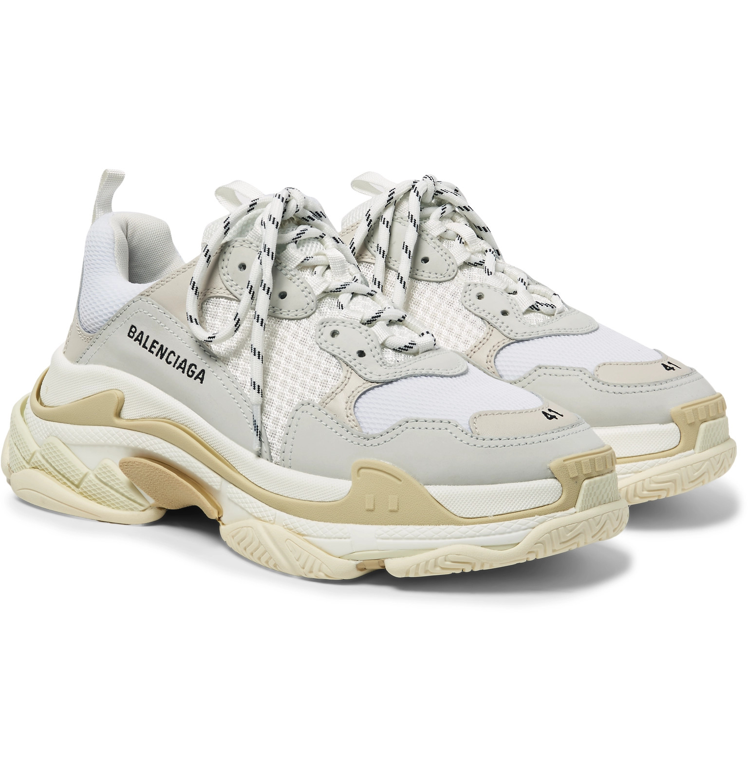 balenciaga triple s sneakers with leather