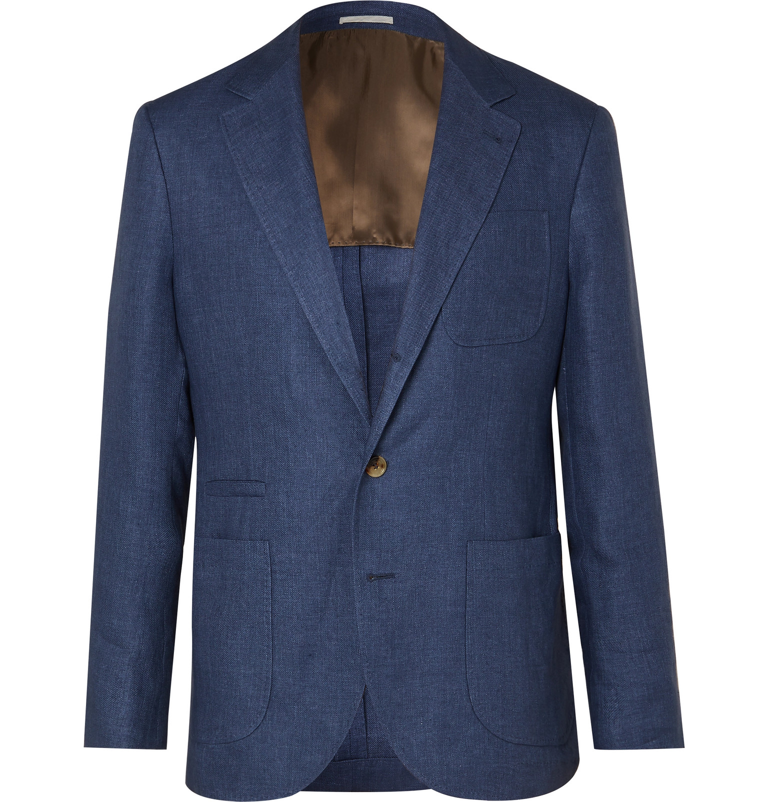 Brunello Cucinelli - Blue Unstructured Linen Blazer - Men - Blue | The ...