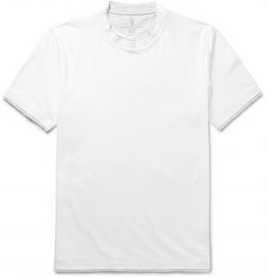 Brunello Cucinelli - Layered Cotton-Jersey T-Shirt - Men - White Brunello Cucinelli - Layered Cotton-Jersey T-Shirt - Men - White
