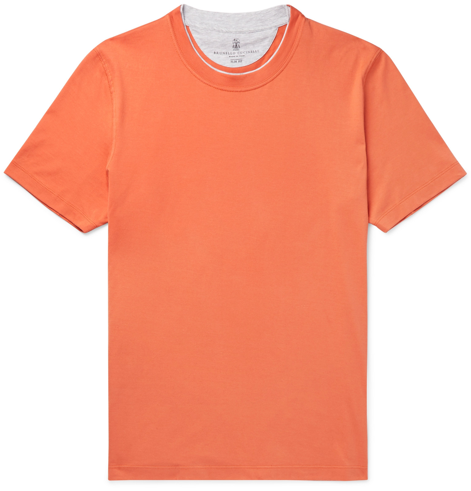 Brunello Cucinelli - Layered Cotton-Jersey T-Shirt - Men - Orange | The ...
