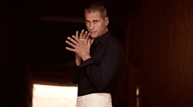 Thread of Light: Mark Vanderloo for Brunello Cucinelli Mark Vanderloo dons a smart look from Brunello Cucinelli's spring-summer 2020 collection.
