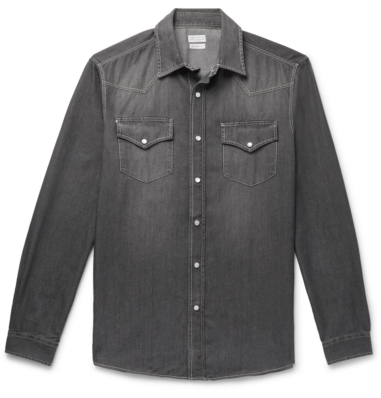 denim pearl snap shirt mens
