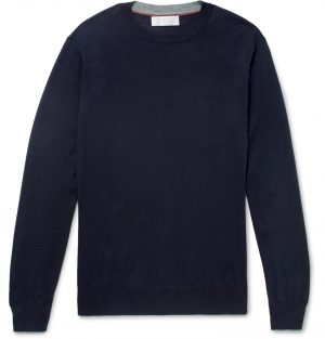 Brunello Cucinelli - Wool and Cashmere-Blend Sweater - Men - Blue Brunello Cucinelli - Wool and Cashmere-Blend Sweater - Men - Blue