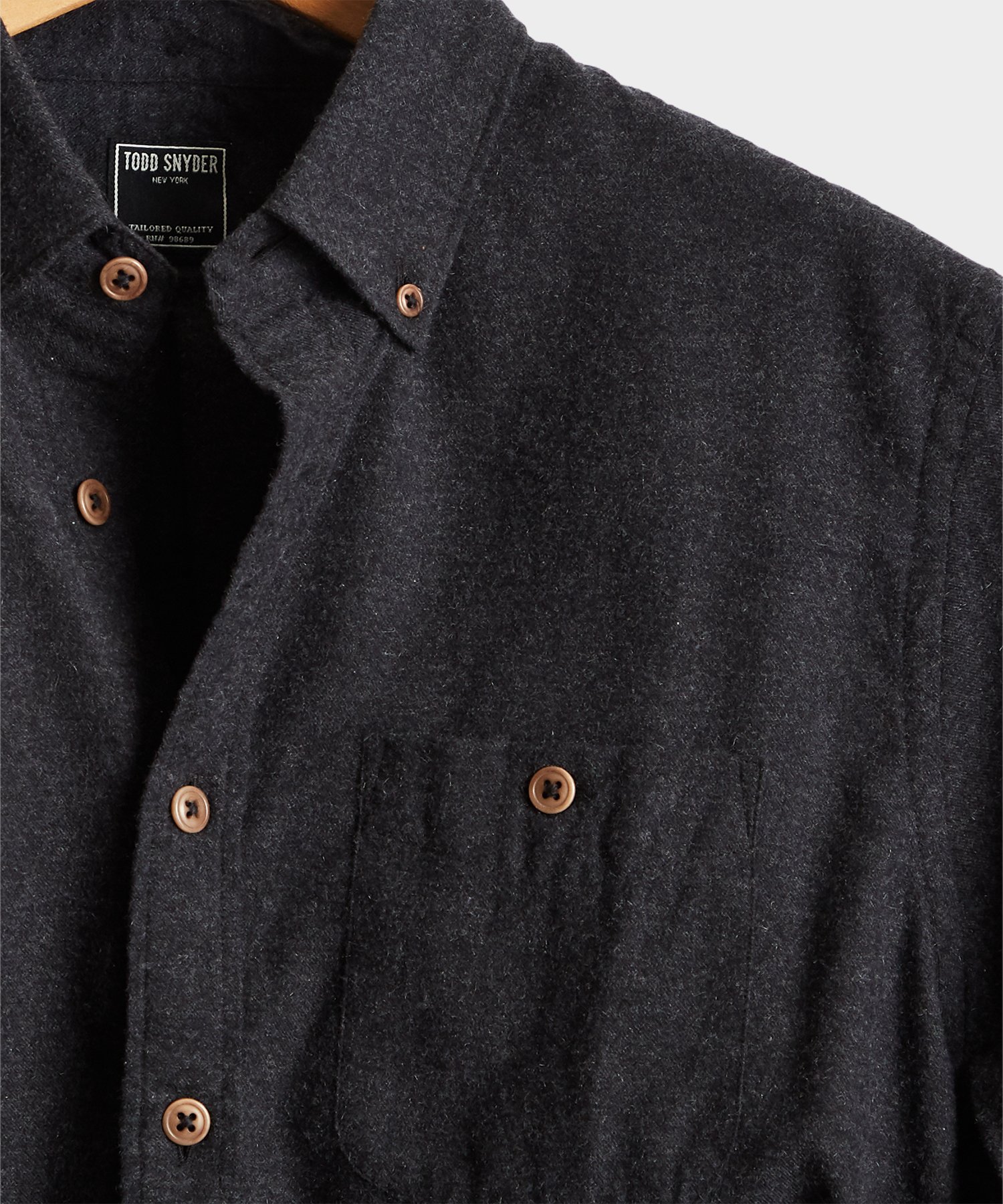 Brushed Cotton Cashmere Twill Shirt in Charcoal The Fashionisto