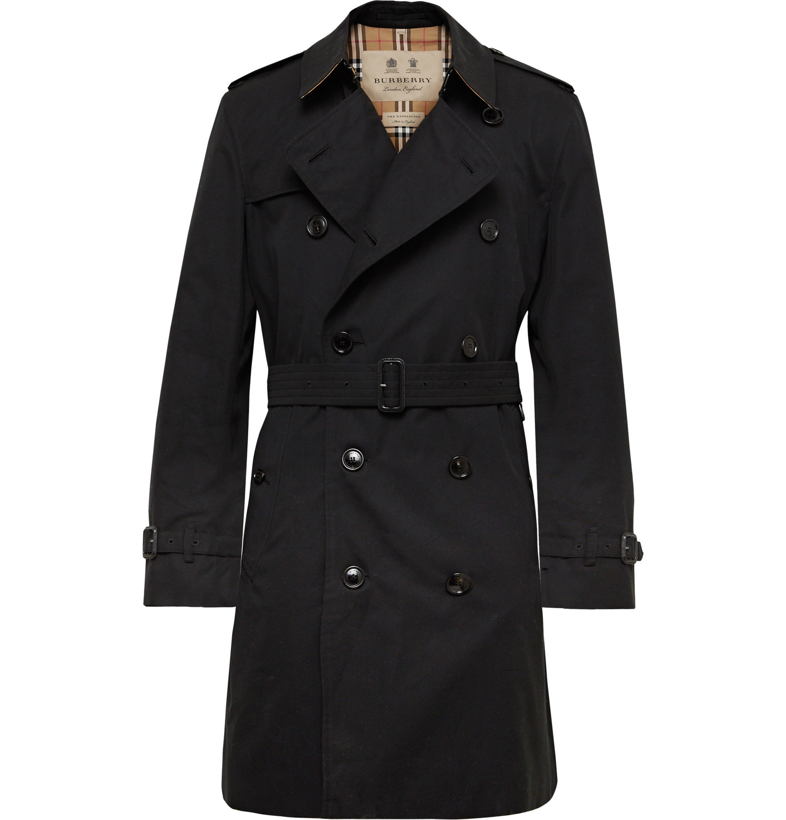 Burberry - Kensington Cotton-Gabardine Trench Coat - Men - Black | The ...