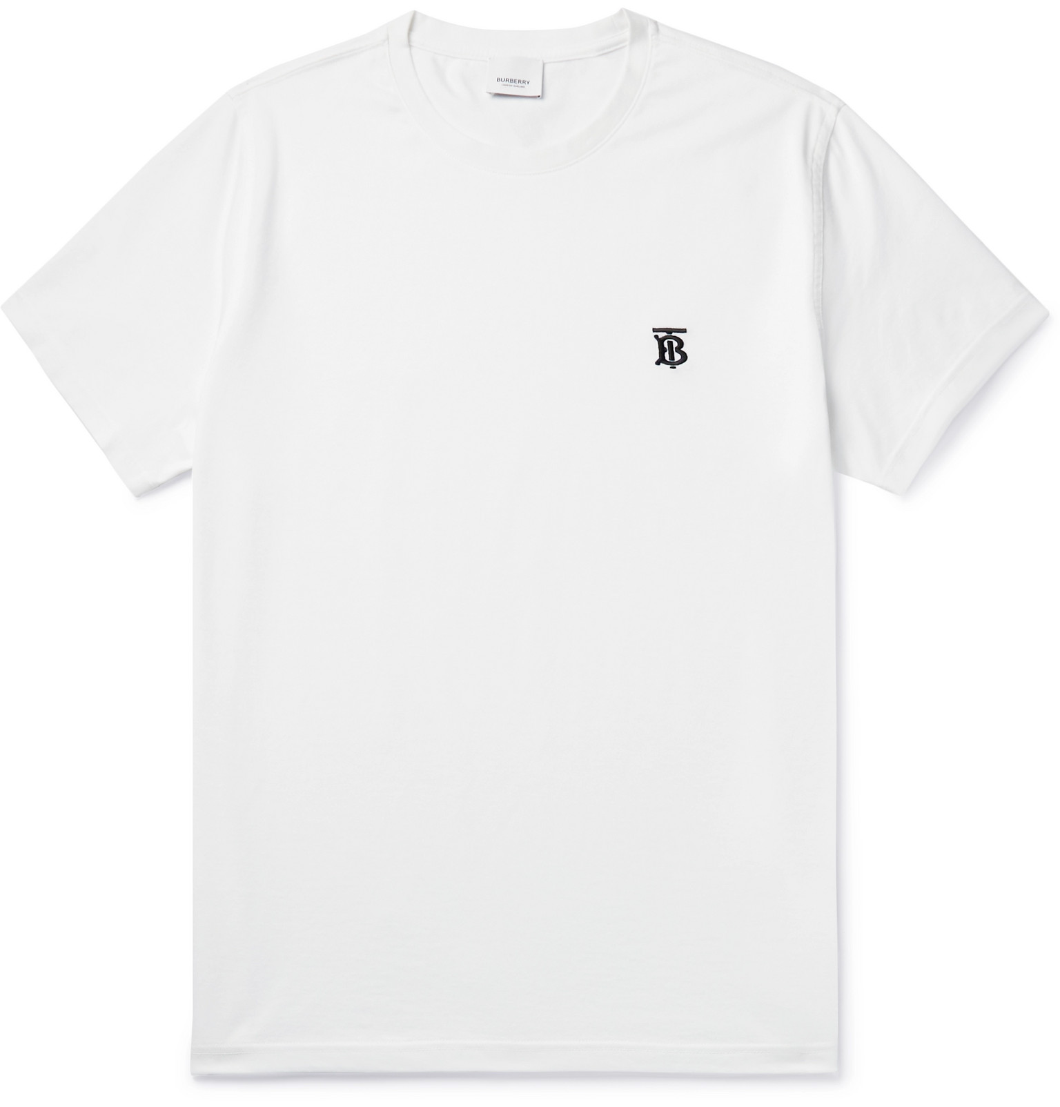 Burberry - Logo-Embroidered Cotton-Jersey T-Shirt - Men - White | The ...