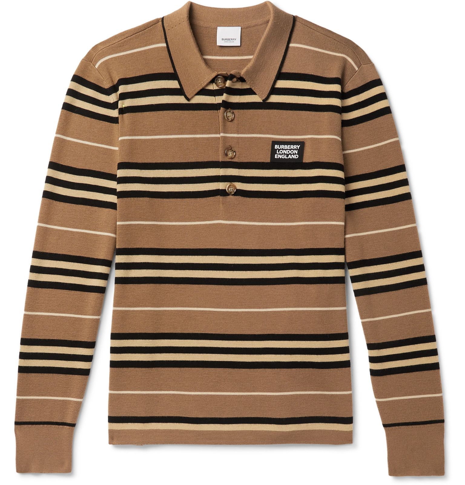 brown burberry polo shirt