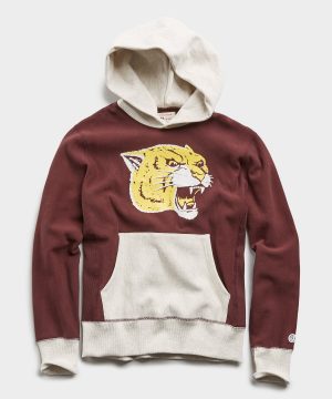 Champion Cat Graphic Popover Hoodie in Deep Burgundy Champion Cat Graphic Popover Hoodie in Deep Burgundy